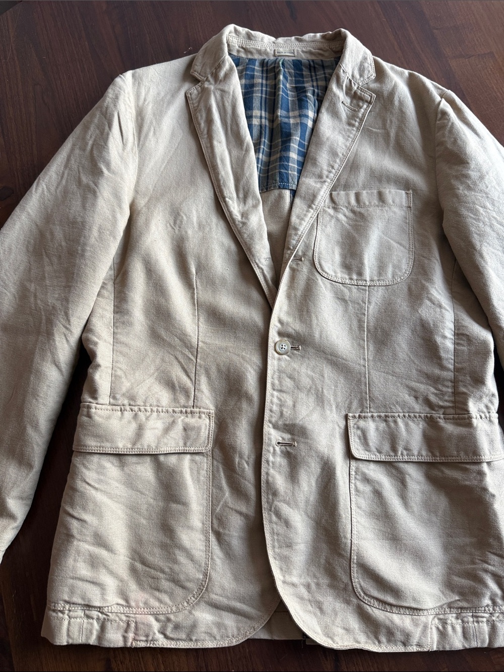 J. Crew - Men's Casual Cotton Blazer Jacket in Beige medium